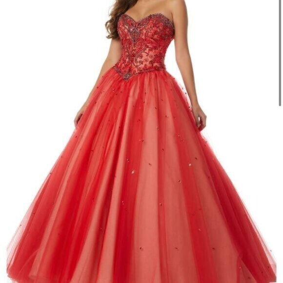 MORILEE PROM 42054 in Color SCARLET NUDE - Picture 1 of 4